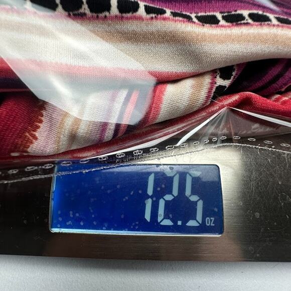 Susan Graver Top Womens 1X Pink Striped Liquid Knit Long Sleeve Stretch Comfort - Picture 11 of 12